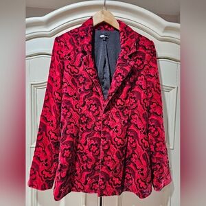 EUC For Love and Lemons L Velvet/Velour Penny Brocade Blazer ♻️ECO Recycled PET
